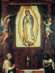 Guadalupei Szűz oltárképe Keresztelő Szent Jánossal, Fray Juan de Zumárragával és Juan Diegóval
